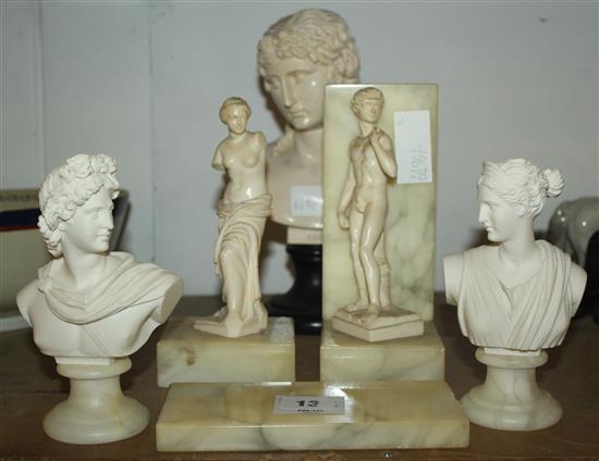 Head of girl, bookends, small heads - composition